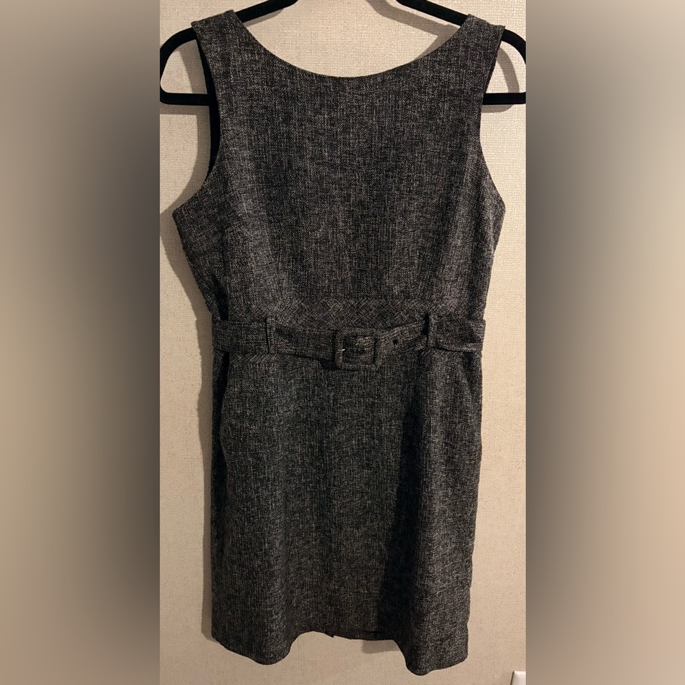 Banana Republic Gray Belted Midi Dress